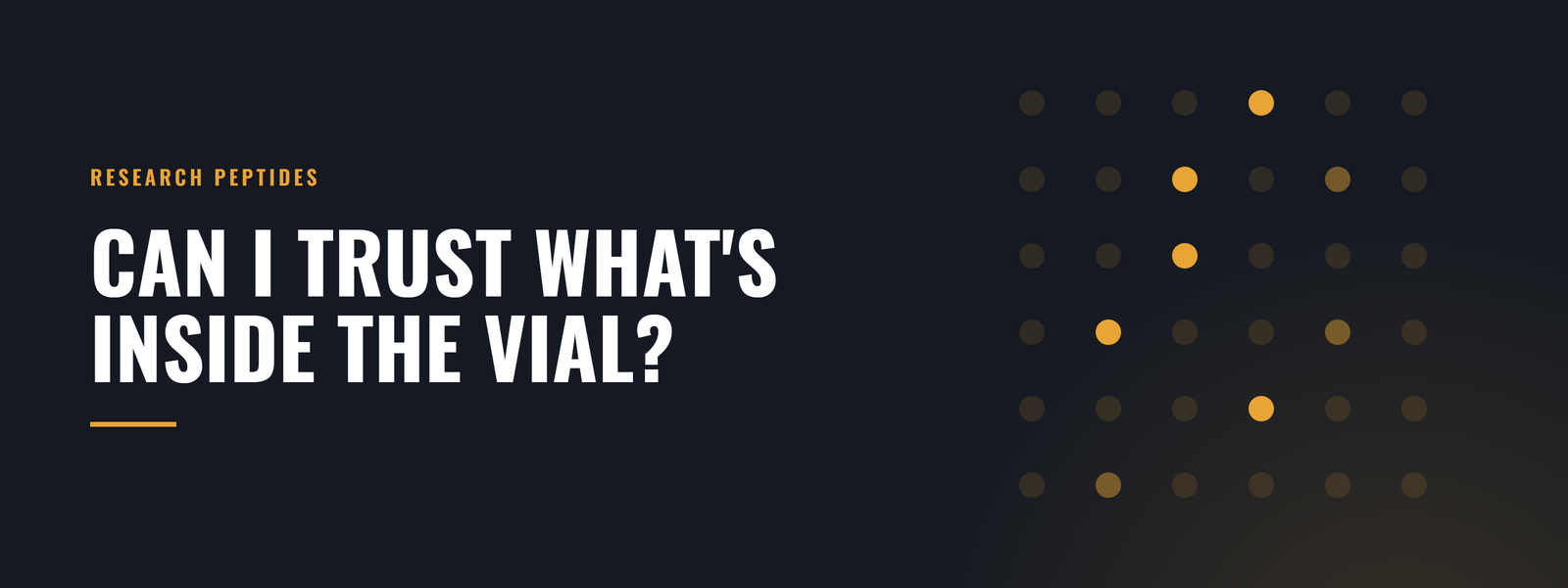 Research peptides: can I trust what's inside the vial?